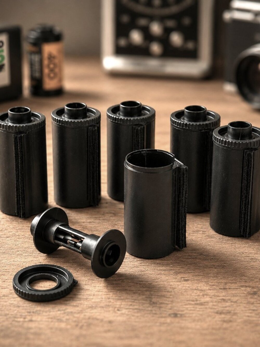 6 pack Kalt 35mm Reloadable Reusable Film Cassettes 6 Pack Screw Top Canisters - Picture 1 of 7